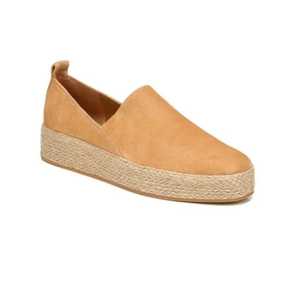 VINCE SAXON ESPADRILLE SUEDE TAN SIZE 8.5